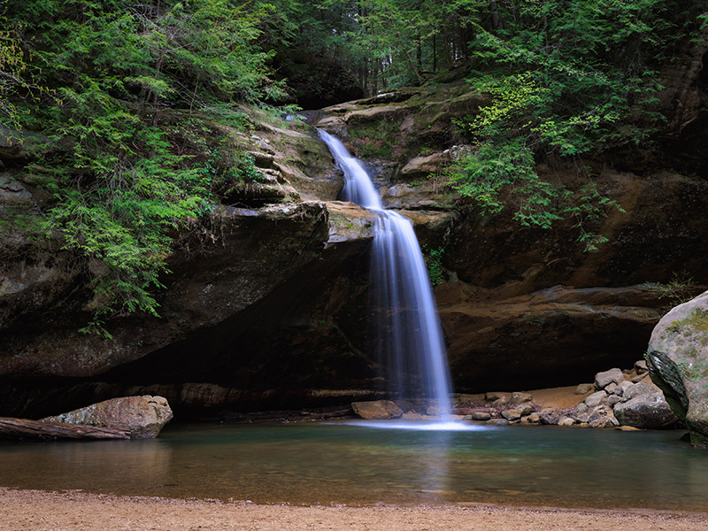 Waterfalls at Old Man's Cave trail.